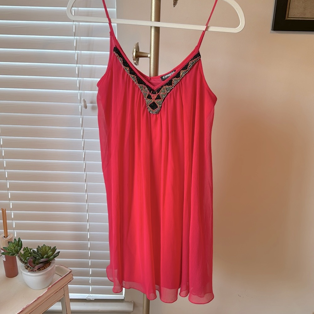Express flowy dress with beaded detail - NWT!
